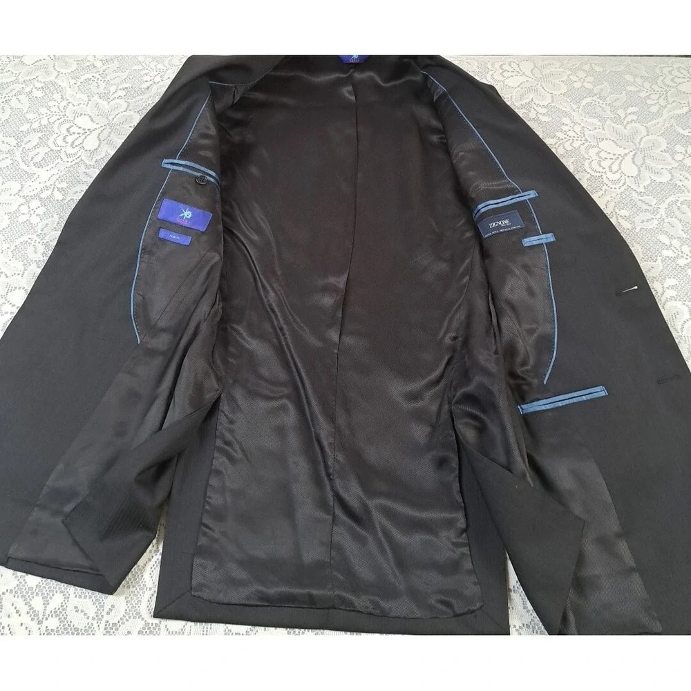 Egara Men's Black Jacket Slim Fit Blazer Coat 38 Long‎ Pre-owned Made In Italy